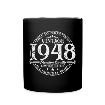 Born 1948 Vintage Birthday Gift - Full Colour Mug - black - Front