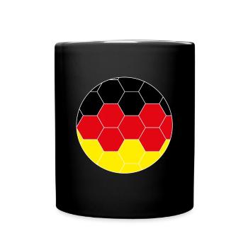 Deutschland Fußball Hexagon - Tasse einfarbig - Schwarz - Vorne