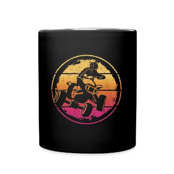 ATV Biker Offroad Quadfahrer Quad - Tasse einfarbig - Schwarz - Vorne