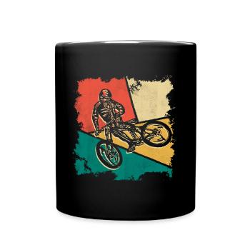 Mountain Bike Mountain Biker Downhill Bike - Full Colour Mug - black - Front