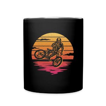 Mountain Biker Mountain Bike Downhill Bike - Full Colour Mug - black - Front
