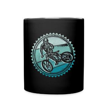 Mountainbike Fahrrad Design Mountain Bike - Tasse einfarbig - Schwarz - Vorne