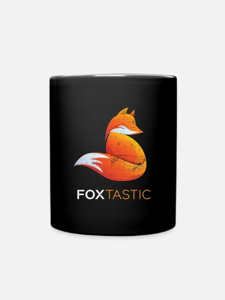 Foxtastic Fuchs Füchse - Tasse einfarbig - Schwarz