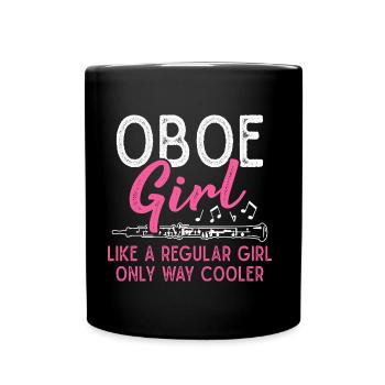 Oboe Oboist Girls Orchestra Musician - Full Colour Mug - black - Front