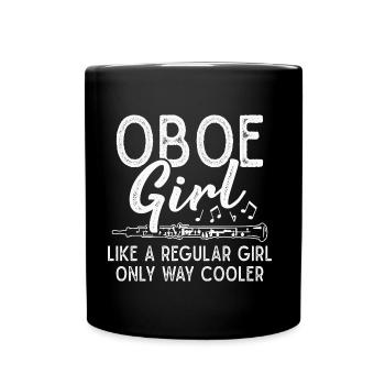 Oboe Oboist Girls Orchestra Musician - Full Colour Mug - black - Front