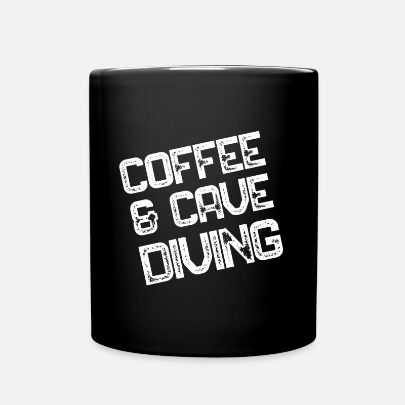 Kaffee- und Höhlentauchen - Tasse einfarbig - Schwarz