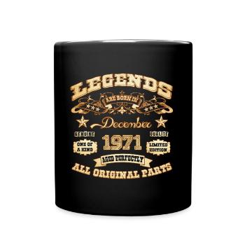 Legends are born in December 1971 - Full Colour Mug - black - Front