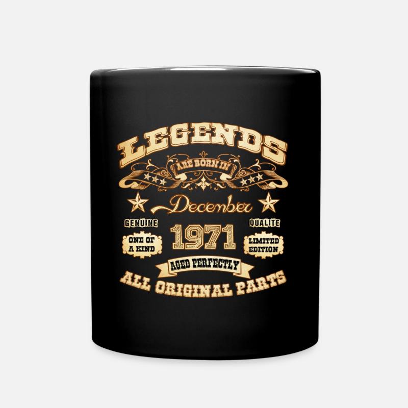 Legenden werden im Dezember 1971 geboren - Tasse einfarbig - Schwarz