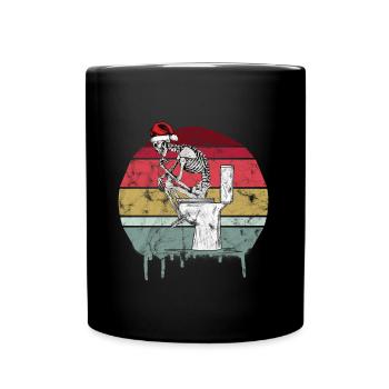 Squelette rétro de Noël - Mug uni - noir - Devant
