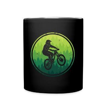 Mountain Biking Fahrrad Radfahren Mountainbike - Tasse einfarbig - Schwarz - Vorne