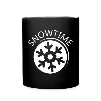Neige Neige Symbole Neige Flocon de neige Flocon de neige - Mug uni - noir - Devant