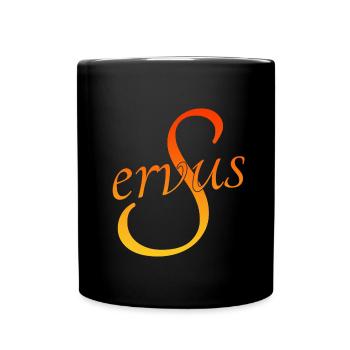 Servus - Tasse einfarbig - Schwarz - Vorne