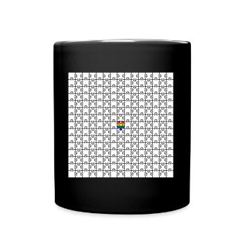 Rainbow Flag Puzzle Piece LGBTQ Gift - Mug uni - noir - Devant