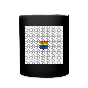 Puzzleteile Regenbogenflagge LGBTQ Awareness - Tasse einfarbig - Schwarz - Vorne