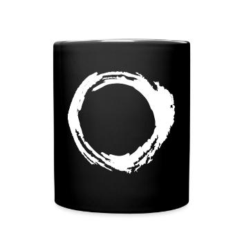 Cercle pinceau brush blanc - Mug uni - noir - Devant