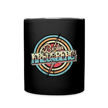 Kreuzberg Berlin Retro - Tasse einfarbig - Schwarz - Vorne