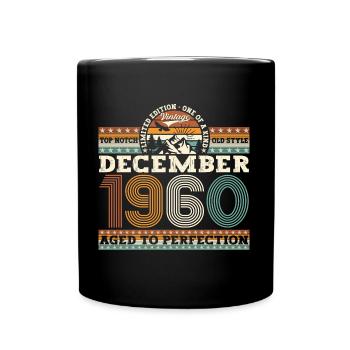 Né en décembre 1960 cadeau de 62e anniversaire - Mug uni - noir - Devant