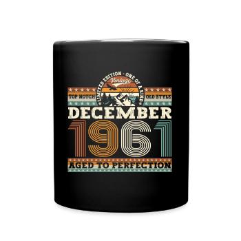 Born December 1961 61st birthday gift - Full Colour Mug - black - Front