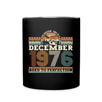 Décembre Né en 1976 Cadeau de 46e anniversaire - Mug uni - noir - Devant