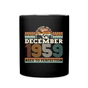 Né en décembre 1959 cadeau de 63e anniversaire - Mug uni - noir - Devant
