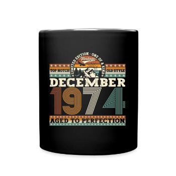 December Vintage 1974 48th Birthday Gift - Full Colour Mug - black - Front