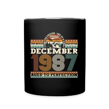Décembre Millésime 1987 35ème Cadeau d’Anniversaire - Mug uni - noir - Devant