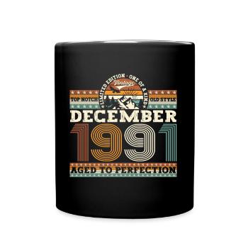 Décembre Né 1991 Cadeau de 31e anniversaire - Mug uni - noir - Devant