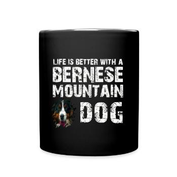 Berner Sennenhund - Tasse einfarbig - Schwarz - Vorne