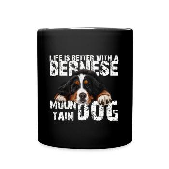 Berner Sennenhund - Tasse einfarbig - Schwarz - Vorne
