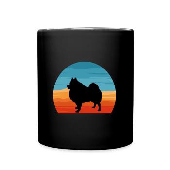 German Spitz Dog Lover Silhouette Vintage Sunset - Mug uni - noir - Devant