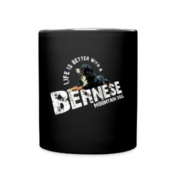 Berner Sennenhund - Tasse einfarbig - Schwarz - Vorne