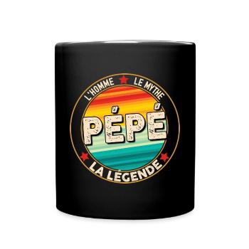 Pépé le mythe la legende Cadeau Papy - Mug uni - noir - Devant
