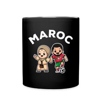 Moroccan player with his mother Gift Football Morocco - Full Colour Mug - black - Front