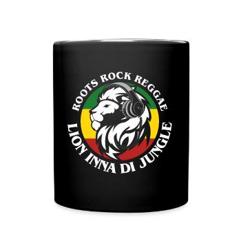 Lion inna di Jungle - Reggae Style - Full Colour Mug - black - Front
