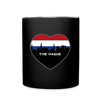 La Haye Drapeau des Pays-Bas Skyline Souvenir de voyage - Mug uni - noir - Devant