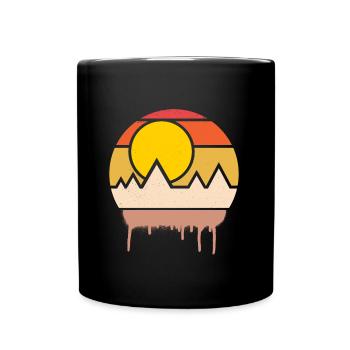 Vintage Sunset Street Art - Mug uni - noir - Devant