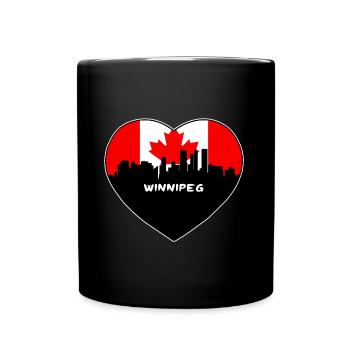 Winnipeg Kanada Flagge Skyline Reise Souvenir - Tasse einfarbig - Schwarz - Vorne