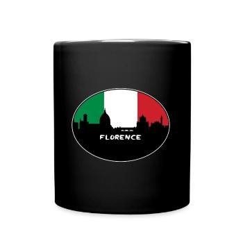 Florenz Italien Flagge Skyline Reise Souvenir - Tasse einfarbig - Schwarz - Vorne