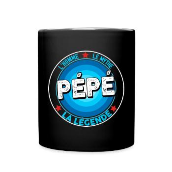 Pépé le mythe la legende Super Papy - Mug uni - noir - Devant