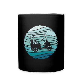 Golfspieler Golfer Golfen Vintage Golf - Tasse einfarbig - Schwarz - Vorne
