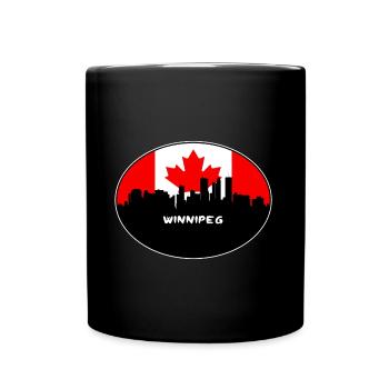 Winnipeg-Kanada-Flaggen-Skyline-Schattenbild-Reise - Tasse einfarbig - Schwarz - Vorne