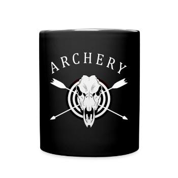 Bogenschießen Bogenschütze Motiv Shirt Bogen - Tasse einfarbig - Schwarz - Vorne