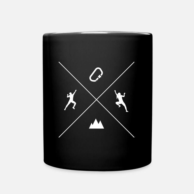 Klettern Symbole Kletterer Bouldern Climbing - Tasse einfarbig - Schwarz