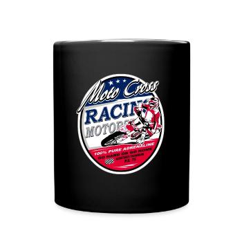 Moto Cross - Motocross - Supercross - MX - SX - Tasse einfarbig - Schwarz - Vorne