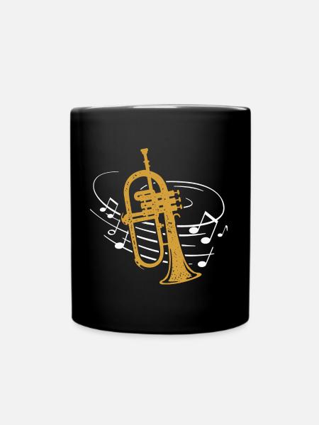 Flügelhorn Noten Flügelhornist Blasmusik Musiker - Tasse einfarbig - Schwarz