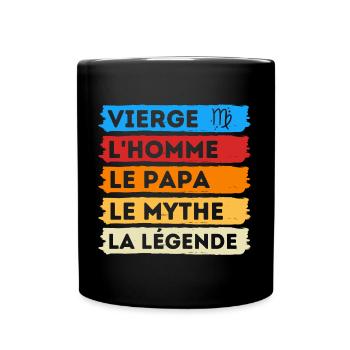 Vierge l' homme le papa cadeau signe astrologique - Mug uni - noir - Devant