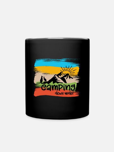 Camping down under - Tasse einfarbig - Schwarz