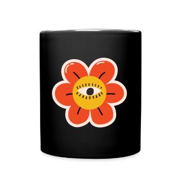 Flower Cartoon - Full Colour Mug - black - Front