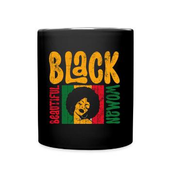 Black Beautiful Woman Black History - Full Colour Mug - black - Front