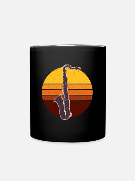 Retro Saxophone Geschenkidee - Tasse einfarbig - Schwarz